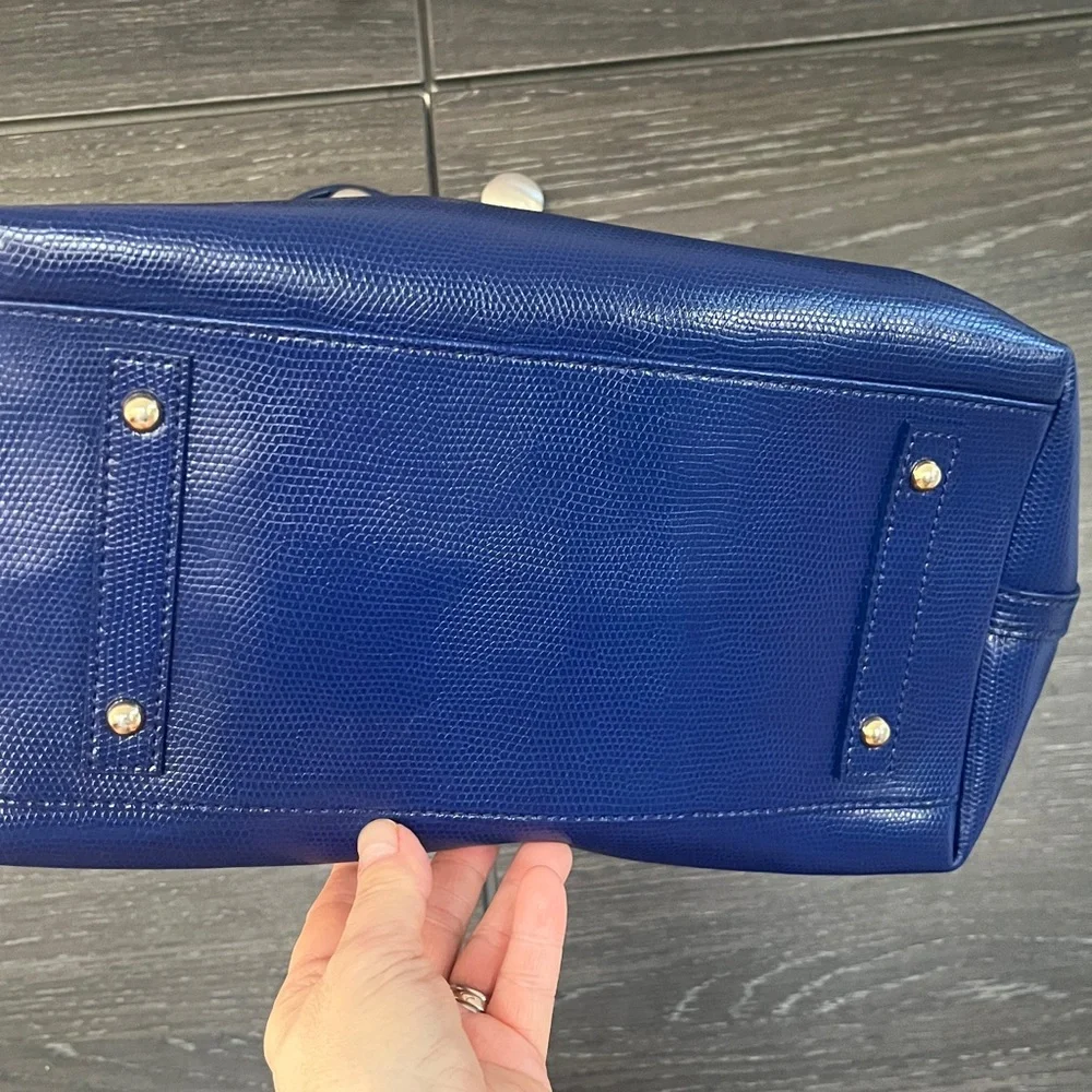 Dooney & Bourke Dark Royal Leather Large Tote - Picture 8 of 16